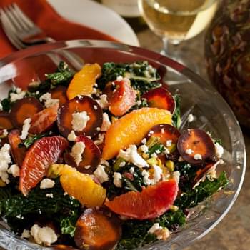 Tuscan Kale Salad with Oranges, Currants and Feta