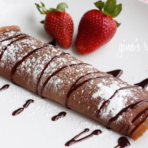 Chocolate Crepes with Strawberries