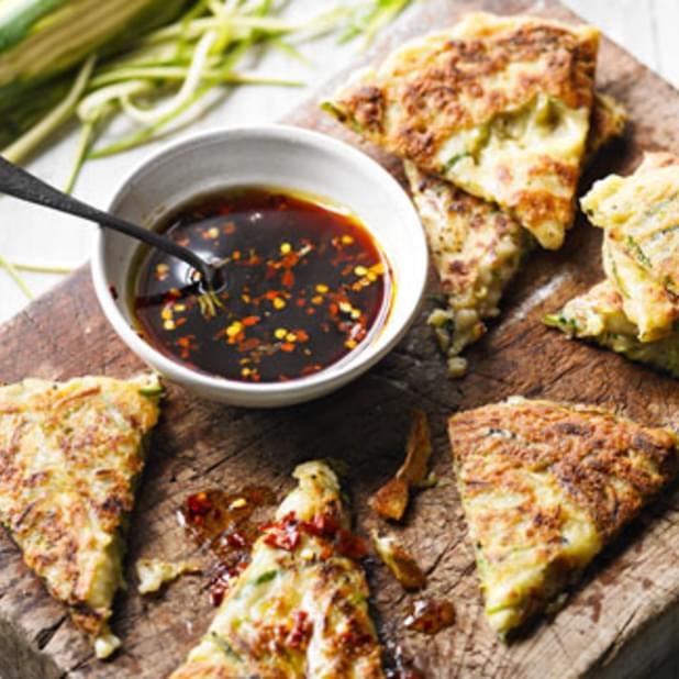 Korean Courgette Pancakes With Dipping Sauce