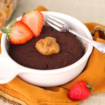 Single-Serving Chocolate Peanut Butter Microwave Cake