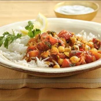 Chickpea and Tomato Curry with Rice
