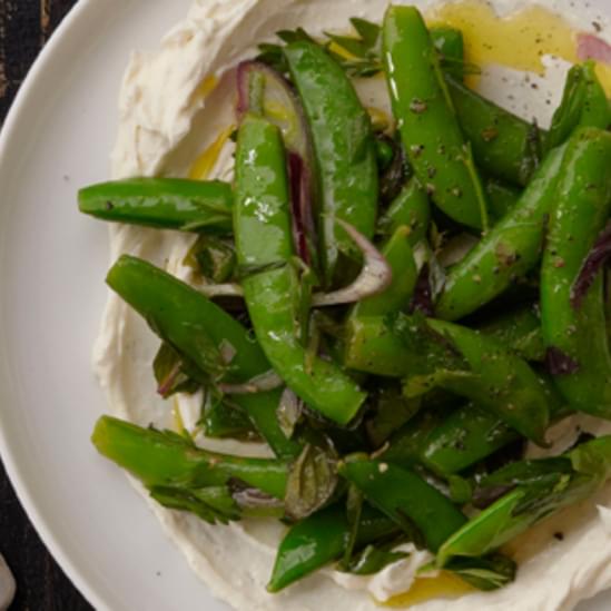 Sugar Snap Peas with Ricotta, Mint and Lemon