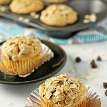 Peanut Butter Oatmeal Chocolate Chip Muffins
