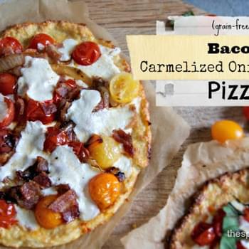 Bacon Pizza with Carmelized Onions and Honey (grain-free)