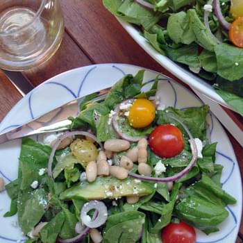 Spinach White Bean Salad with Meyer Lemon Vinaigrette