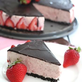 No Bake Chocolate Covered Strawberry Cheesecake