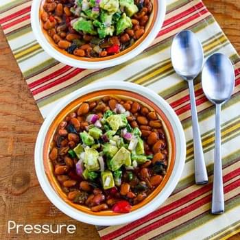 Pressure Cooker Mexican Beans with Avocado-Poblano Salsa (Vegan)