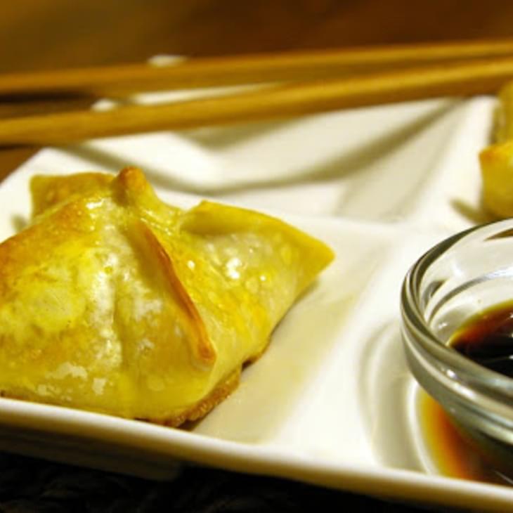 Baked Wontons with Salmon Filling