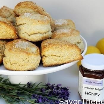 Lemon Buttermilk Scones with Lavender Infused Honey