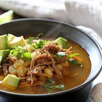 Pressure Cooker Pozole (Pork and Hominy Stew)