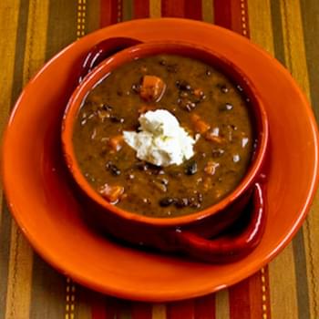 Vegetarian Black Bean and Sweet Potato Soup with Lime