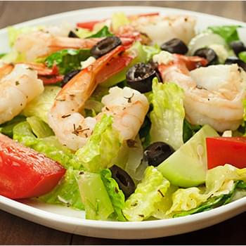 Classic Greek Salad with Shrimp