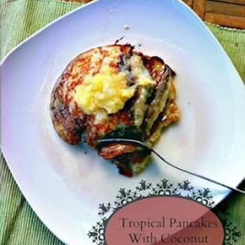 Tropical Pancakes with Coconut Rum Syrup