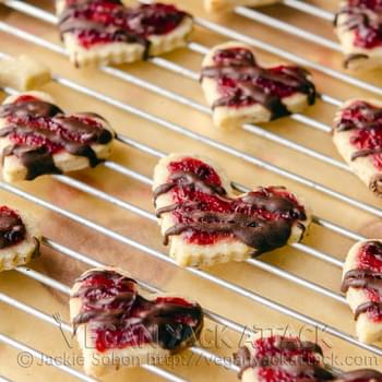 Cranberry Shortbread Cookies with Chocolate Drizzle
