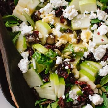 Favorite Green Salad with Apples, Cranberries and Pepitas