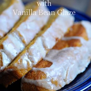 Pumpkin Banana Bread with Vanilla Bean Glaze