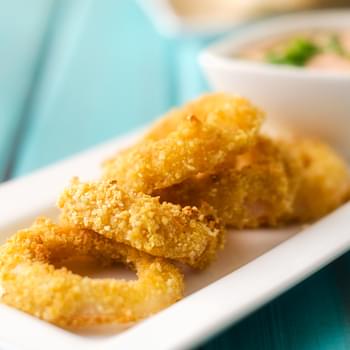 Quinoa Crusted Baked Onion Rings