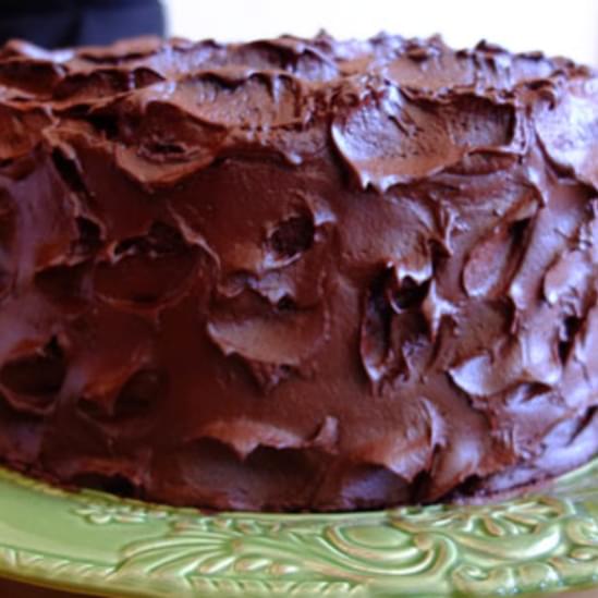 Devil's Food Cake with Pinot Noir Chocolate Frosting
