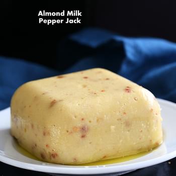 Vegan Pepper Jack Cheese with Almond Milk. Glutenfree