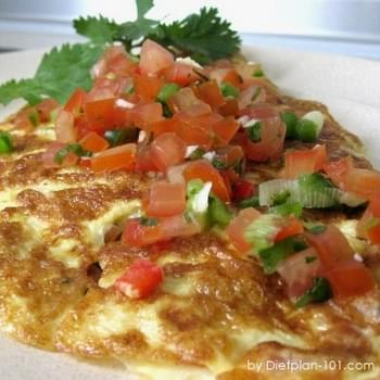 Ham Mushroom Cheese Omelet with Tomato Salsa (for South Beach Phase 1)