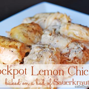 Lemon Chicken Baked on a Bed of Sauerkraut – A Slow Cooker
