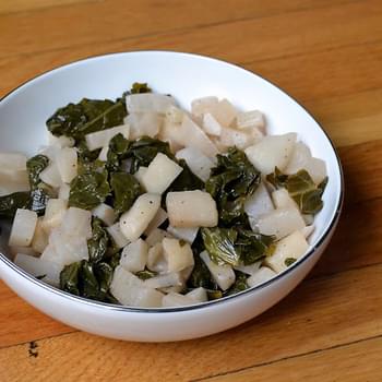 Braised Kale and Turnips With Apple