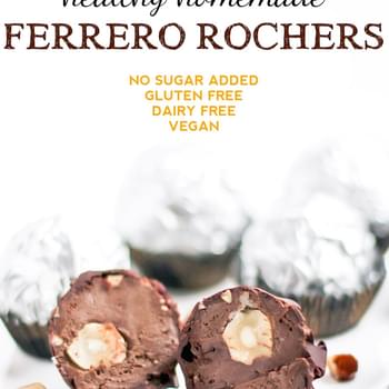Healthy Homemade Ferrero Rochers (low sugar, gluten free, vegan)
