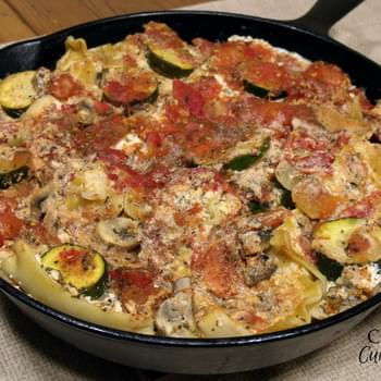 Zucchini and Mushroom Skillet Lasagna #SundaySupper