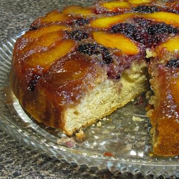 Peach and Blackberry Upside-down Cake