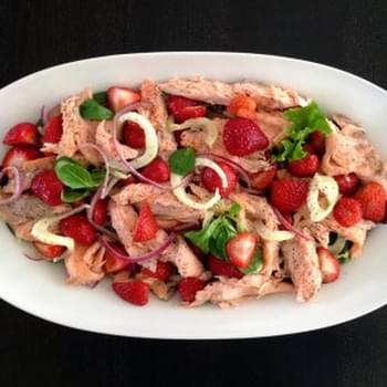 Strawberry/Fennel Salad With Hot-Smoked Salmon
