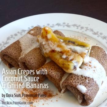 Asian Crepes with Coconut Sauce and Grilled Bananas