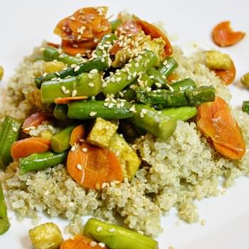 Tofu With Asparagus And Quinoa