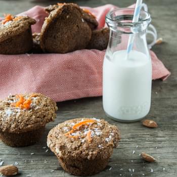 Carrot-Almond Muffins with Ginger & Coconut