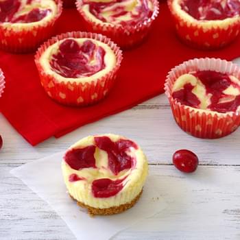 Cranberry Swirl Cheesecake Cupcakes