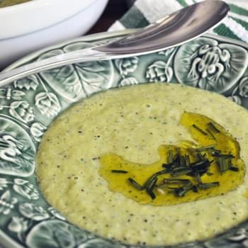 Cool Herbed Cucumber Soup with Chive Oil