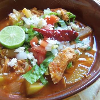 Chicken Enchilada Soup with Chayotes