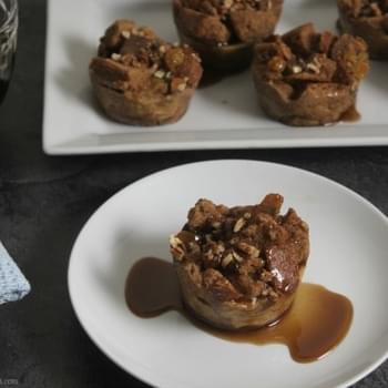 Mini Spiced Rum Raisin Bread Pudding with Spiced Rum Syrup