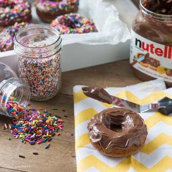 Nutella® Glazed Brown Butter Banana Whole Wheat Baked Donuts