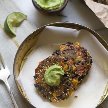 Spicy Black Bean Cakes with Avocado Butter