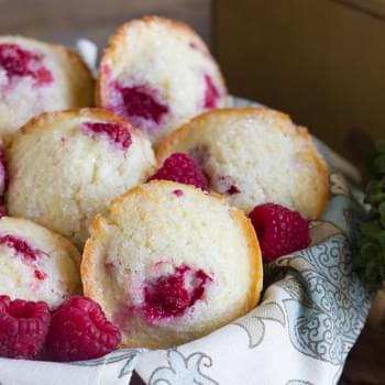 Healthier Raspberry Almond Muffins