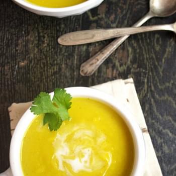 Roasted & Curried Butternut Squash Soup {Gluten Free & Low Fat}