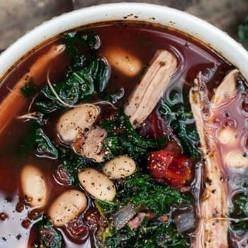 Turkey, Spelt and White Bean Soup With Kale