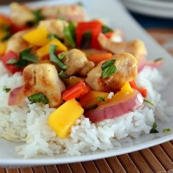 Chicken and Mango {Or Pineapple} Basil Stir Fry