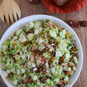 Brussels Sprout Salad with Warm Bacon Vinaigrette