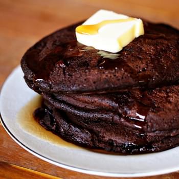 Dark Chocolate Chip-Pecan Pancakes
