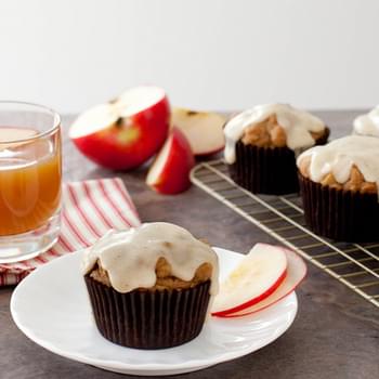 Apple Cider Muffins with Browned Butter Glaze