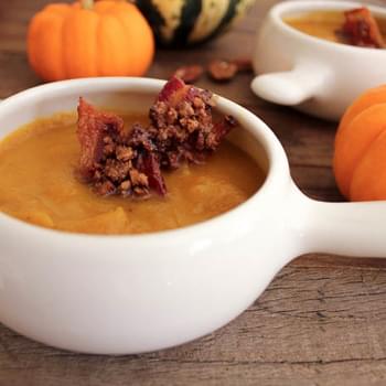 Harvest Pumpkin Soup with Candied Bacon