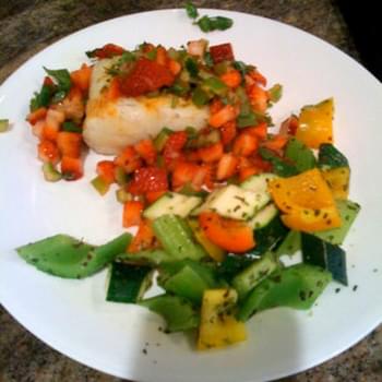 Grilled Sea Bass with Strawberry Salsa