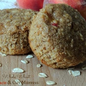 Whole Wheat Peach & Oat Muffins