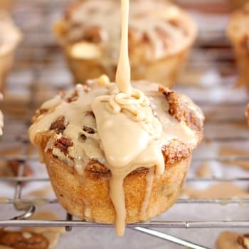 Salted Caramel Apple Muffins with Pecan Streusel
